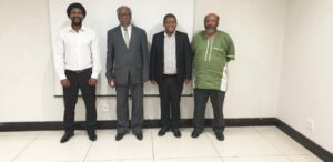 On the 31st of January 2022, the director of the Centre for Constructive Theology, Professor Simangaliso Kumalo held a successful meeting with the representatives of the Nazareth Church of God-Shembe. The discussions centered on the collaboration between the Nazareth Church of God - Shembe and the CCT-UKZN especially on research. The meeting was held at Pavillion Hotel and was attended by Dr Xhakaza, uMelusi Rev Mpanza, Dr Mabaso and Mr Comfort Ntshangase.