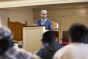 Amir Durić, Imam for the Syracuse Muslim community, focusses his doctoral research on the impact that accommodations such as flexible space and scheduling for daily worship have on Muslim student success.